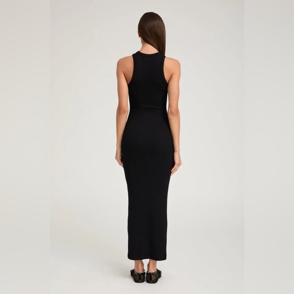 NWT Zara Sleeveless Black Ribbed Dress with Cowl Neck - Picture 4 of 4